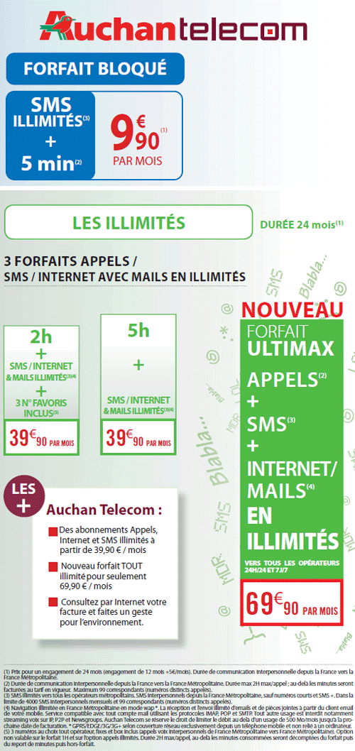 Auchan Telecom lance ses nouveaux forfaits