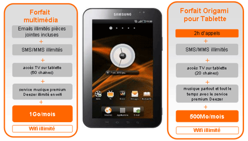 Orange va commercialiser la tablette tactile Samsung Galaxy Tab