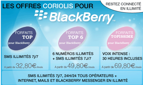 Coriolis Tlcom propose de nouveaux forfaits pour les smartphones BlackBerry