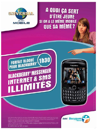 Forfait bloqu pour BlackBerry chez Universal Mobile