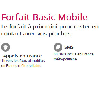 Téléphone Forfait Basic Mobile sans engagement