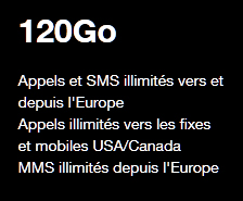 Téléphone Forfait Orange Mobile  120 Go appels illimits  sur 12 mois