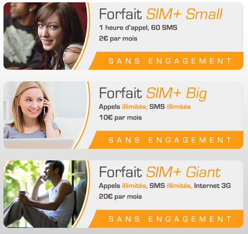 Téléphone Forfait Giant Appels et SMS illimits + Internet 3G