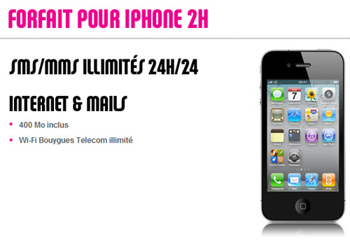 Téléphone Forfait bloqu Universal Mobile 2h pour iPhone avec un engagement de 24 mois