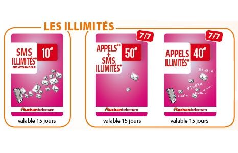 Téléphone Recharge  Appels + SMS illimits 50 