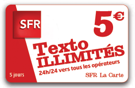 Téléphone Recharge SFR 5  Texto illimits
