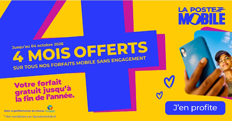 0 € pendant quatre mois : La Poste Mobile lance une grosse promotion de rentrée 0 € pendant quatre mois : La Poste Mobile lance une grosse promotion de rentrée