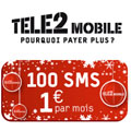 100 SMS pour 1 de plus par mois chez Tele2