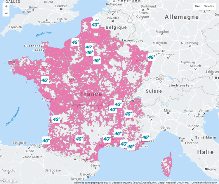 Bouygues Telecom annonce une couverture de 94% de la population française en 4G