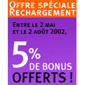 5 % de bonus offerts sur Carte Nomad