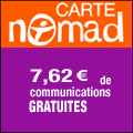 7.62 € de communications gratuites sur Nomad !