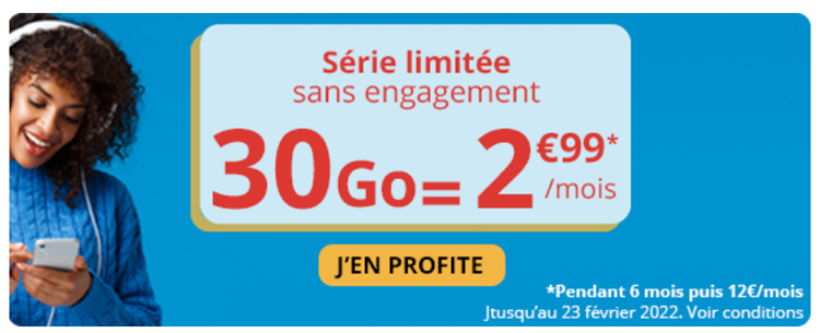 Auchan Telecom propose un forfait en série limitée 5 Go à 3,99 € jusqu'au 22 décembre