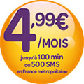 Carrefour Mobile lance un forfait à 4,99 €/mois Carrefour Mobile lance un forfait à 4,99 €/mois