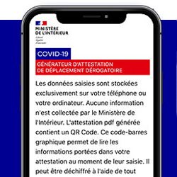 Covid-19 : l'attestation de dplacement drogatoire gnre depuis un smartphone est disponible