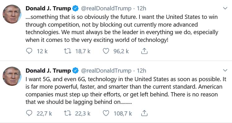 Donald Trump veut rapidement de la 6G