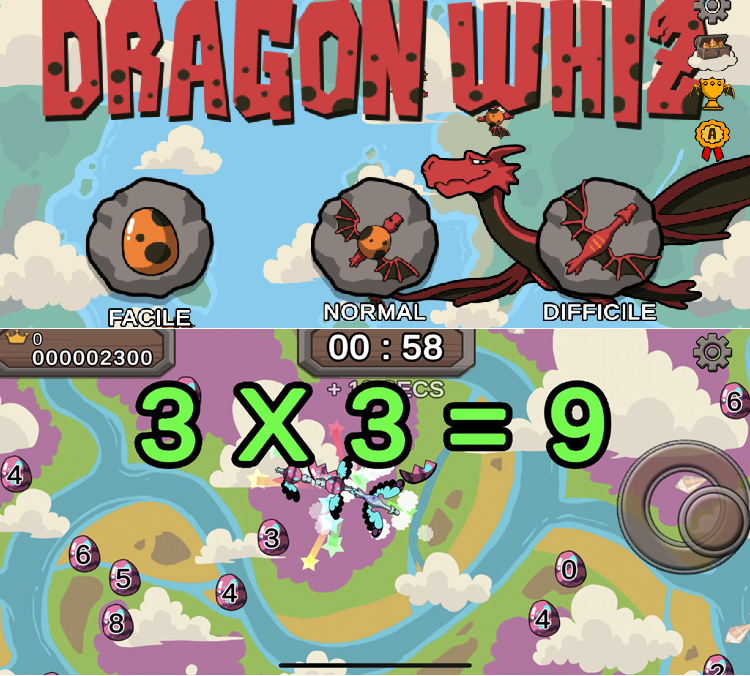 Dragon Whiz, une application dédiée aux enfants pour s'amuser avec les maths
