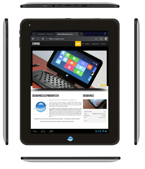 evi présente sa nouvelle tablette YziPro 8 pouces et Quad-Core