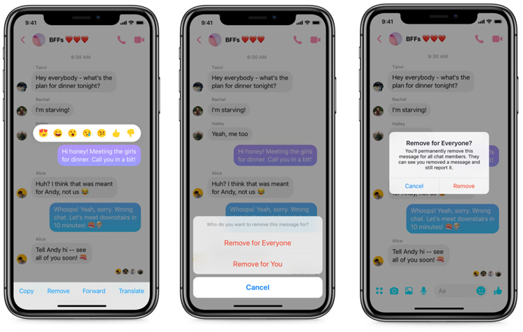 Facebook : 10 minutes pour effacer un message envoyé sur messenger