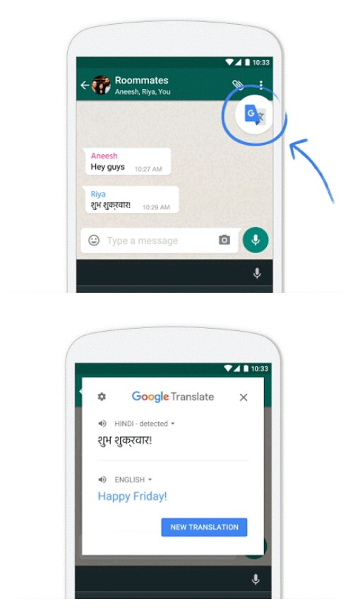 Google Translate : nouvelle fonctionnalité permettant de traduire des textes d'un simple tapotement
