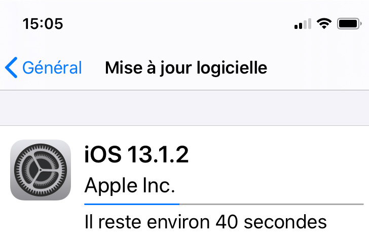iOs 13.1.2 : Apple continue à corriger ses bugs
