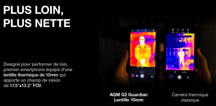 AGM G2 Guardian | Smartphone incassable débloqué 5G | Monoculaire thermique  longue portée : 500m/yd | Android 12