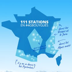 La 4G de Bouygues Telecom est disponible dans 111 stations de ski françaises La 4G de Bouygues Telecom couvre 111 stations de ski en France