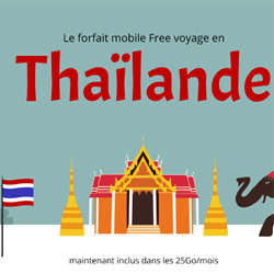 Les abonnés Free peuvent utiliser en Thaïlande leur forfait mobile avec 25Go/mois