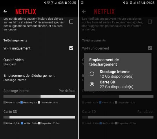 Netflix permet de télécharger des films sur la carte SD de son smartphone