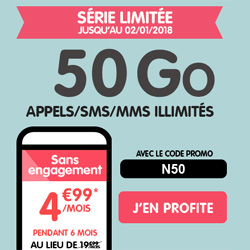 NRJ Mobile, un forfait Woot en srie limite 50 Go  4.99  par mois