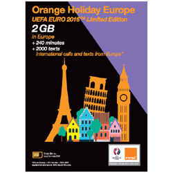Orange lance la carte prépayée Holiday Europe UEFA EURO 2016 Orange Holiday Europe UEFA EURO 2016 pour les touristes en voyage en Europe
