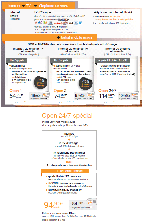 Orange lance une nouvelle gamme Open avec 4 forfaits mobiles disponibles en version SIM