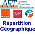 Rpartition gographique des abonns en France pour les 3 oprateurs