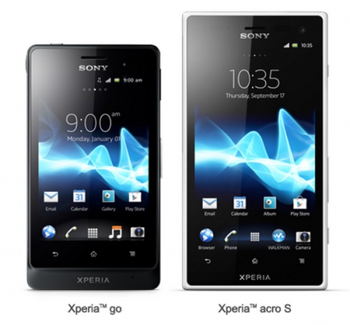 Smartphone : Sony dévoile les modèles Xperia Go et acro S