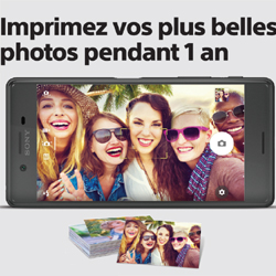 Sony Mobile offre un an de photos pour l'achat d'un Xperia X Sony Mobile : un an de photos offert pour tout achat d'un Xperia X