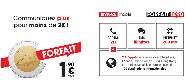 Syma mobile lance son forfait mobile à moins de 2 € par mois