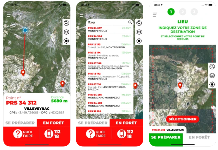 Une application qui facilite l'accès aux points de rencontre en milieu forestier
