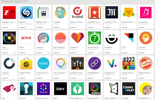 Une liste des meilleures applications  de 2014 voit le jour sur Google Play