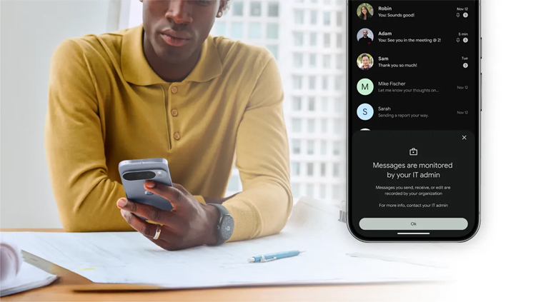 Vos conversations RCS professionnelles ne seront plus privées , Android donne accès aux conversations des salariés Vos conversations RCS professionnelles ne seront plus privées , Android donne accès aux conversations des salariés