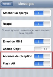 L'accus de reception pour les SMS est disponible sur les iPhone jailbreaks