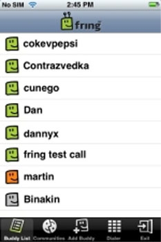 Fring : un logiciel de messagerie instantanée et de VoIP pour l'iPhone Fring : un logiciel de messagerie instantanée et de VoIP pour l'iPhone