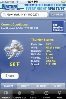 Les utilisateurs américains de l'iPhone raffolent de la météo Les utilisateurs américains de l'iPhone raffolent de la météo