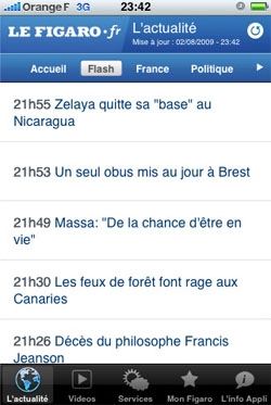 Le Figaro lance son application iPhone Le Figaro lance son application iPhone