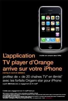 La TV d'Orange arrive sur l'iPhone La TV d'Orange arrive sur l'iPhone