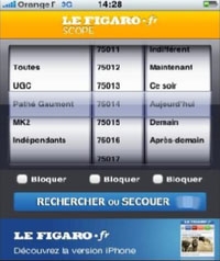 Figaroscope : un logiciel iPhone pour trouver des adresses utiles  Paris