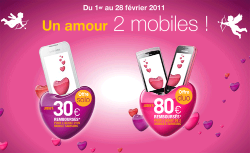 Saint Valentin : 80 € remboursés pour l'achat de deux mobiles Samsung