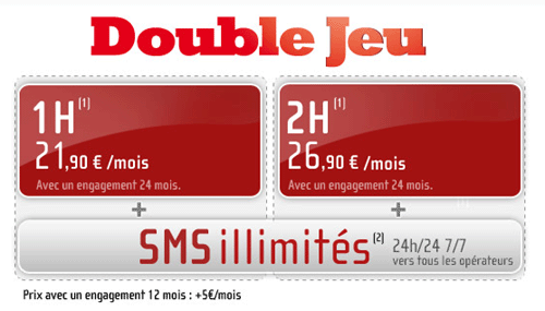 Téléphone Forfait NRJ Mobile Double Jeu 1h sur 24 mois