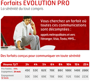 T&eacute;l&eacute;phone Formule Evolution Pro 3h sur 12 mois