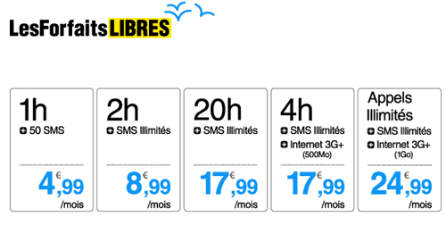 Téléphone Forfait Libre 20h dappels avec SMS illimits et internet 3G+