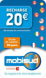 Téléphone Recharge Mobisud 20 € Téléphone Recharge Mobisud 20 €