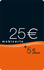 Téléphone Recharge Mobicarte 25   + 5  offerts -Plan Soir et Week End-